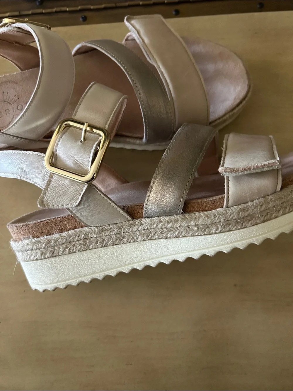 OshKosh B'gosh Metallic Gold and Silver Buckle Strap Sandals